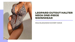 Leopard Cutout Halter Neck One-Piece Swimwear by@Outfy