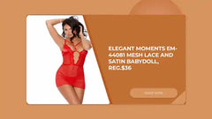 Elegant Moments EM-44081 Mesh Lace and Satin Babydoll, Reg.$36 by@Outfy