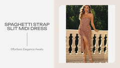 Spaghetti Strap Slit Midi Dress by@Outfy