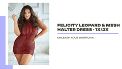 Felicity Leopard &amp; Mesh Halter Dress - 1X/2X by@Outfy