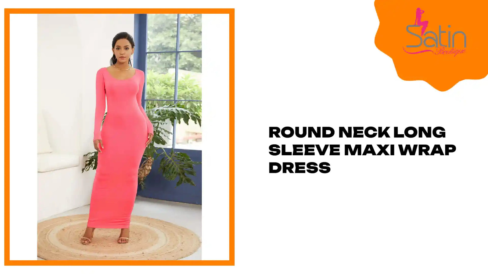 Round Neck Long Sleeve Maxi Wrap Dress by@Outfy