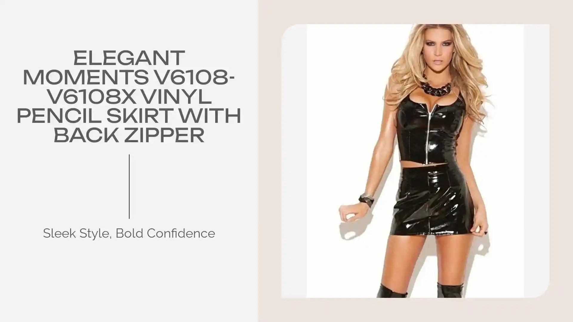 Elegant Moments V6108-V6108X Vinyl pencil skirt with back zipper by@Outfy