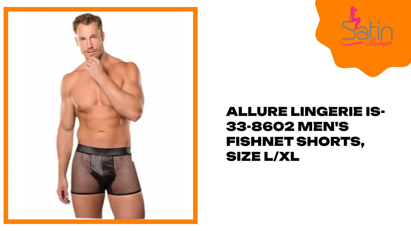 Allure Lingerie IS-33-8602 Men&#039;s Fishnet Shorts, Size L/XL by@Outfy