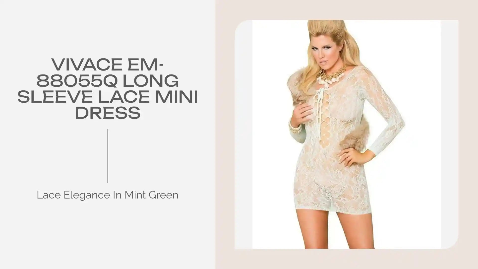 Vivace EM-88055Q Long sleeve lace mini dress by@Outfy