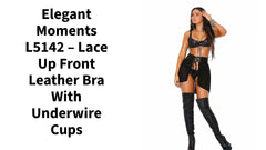 Elegant Moments L5142 &ndash; Lace up front leather bra with underwire cups by@Outfy