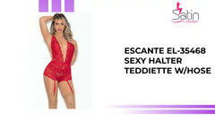 Escante EL-35468 Sexy Halter Teddiette w/Hose by@Outfy