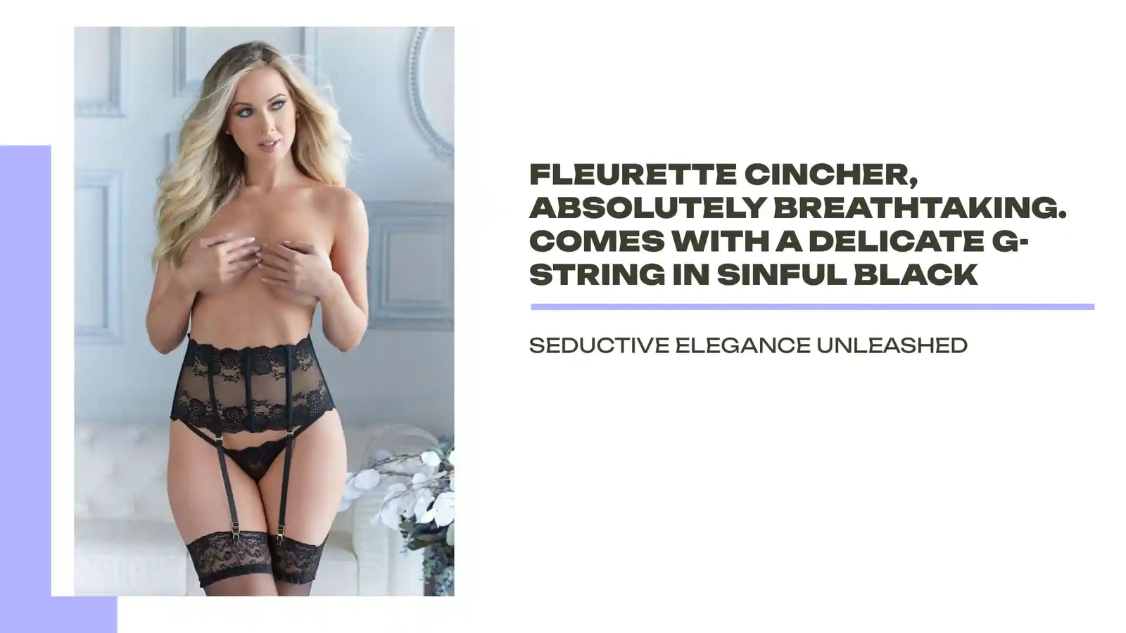 Fleurette Cincher, absolutely breathtaking. Comes with a delicate G-string in sinful Black by@Outfy