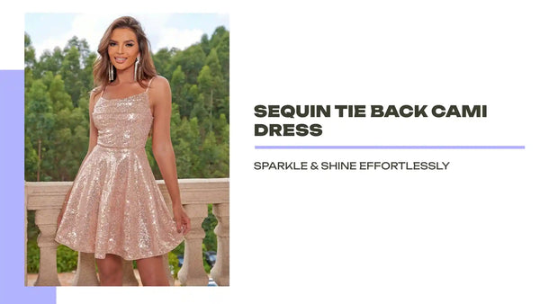 Sequin Tie Back Cami Dress by@Outfy