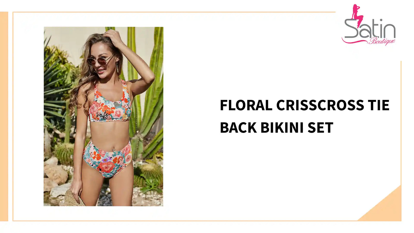 Floral Crisscross Tie Back Bikini Set by@Outfy