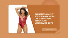 Elegant Moment 7093&ndash; 77093X Mesh, lace and satin teddy with underwire cups by@Outfy