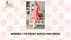 Reborn J Tie Front Ruffle Hem Dress by@Outfy