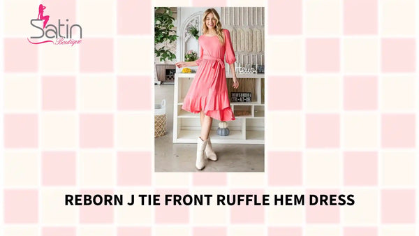 Reborn J Tie Front Ruffle Hem Dress by@Outfy