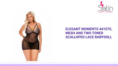 Elegant Moments 44157X, Mesh and two toned scalloped lace babydoll by@Outfy