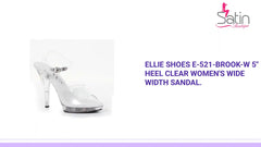 Ellie Shoes E-521-Brook-W 5&quot; Heel Clear Women&#039;s WIDE Width Sandal. by@Outfy