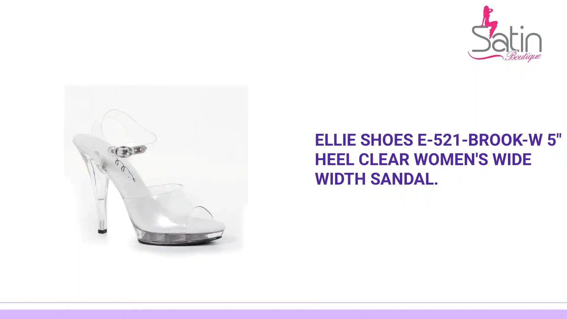 Ellie Shoes E-521-Brook-W 5&quot; Heel Clear Women&#039;s WIDE Width Sandal. by@Outfy