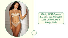 Shirley of Hollywood EL-SOH-31541 Stretch Lace Collard Bra &amp; Panty, Nude by@Outfy