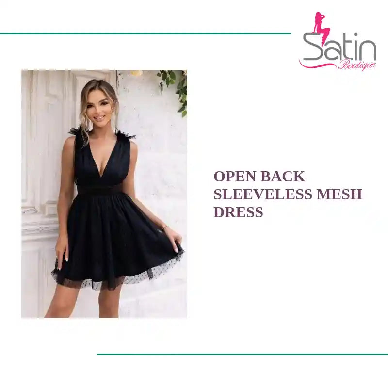 Open Back Sleeveless Mesh Dress by@Outfy