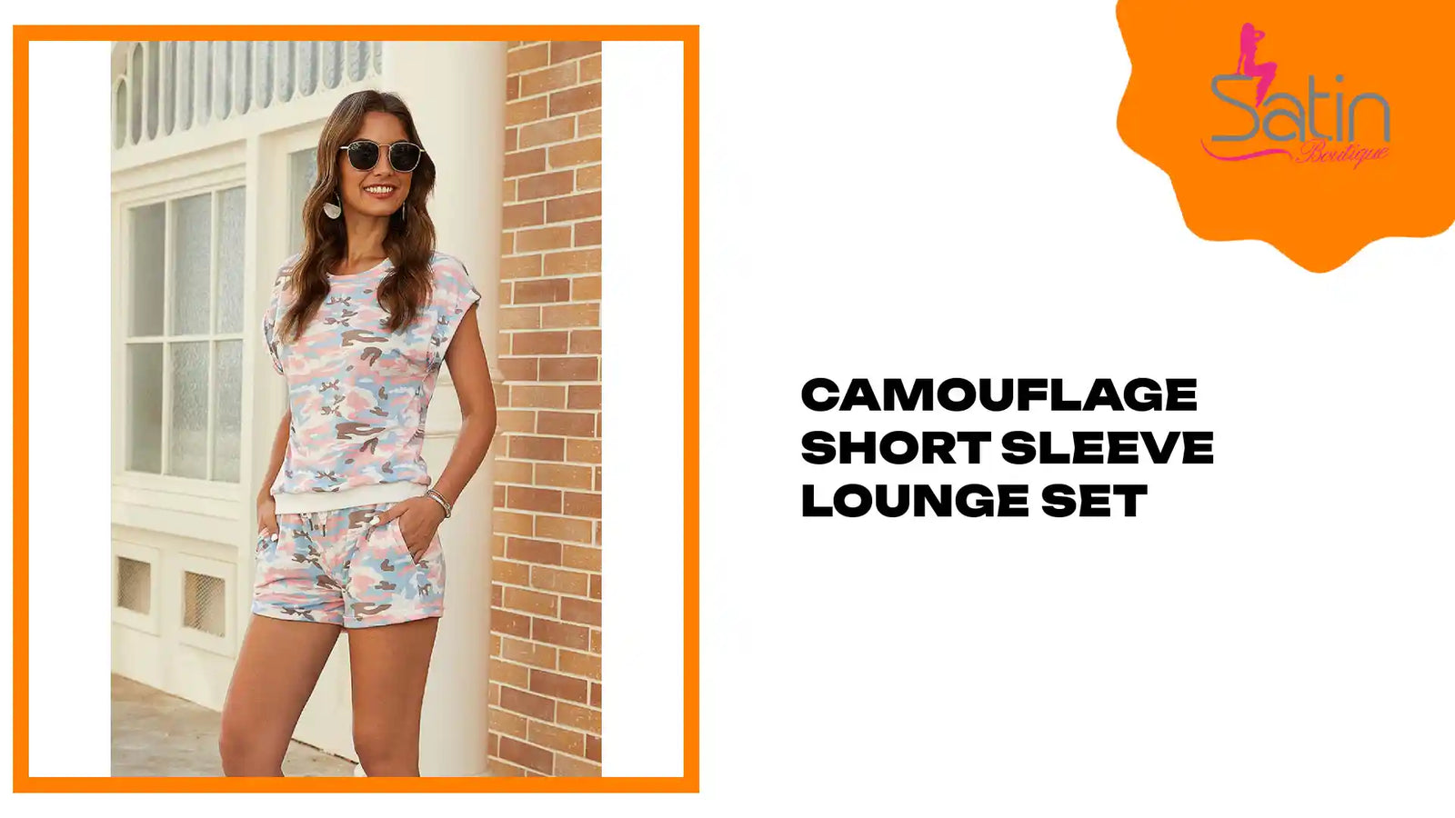 Camouflage Short Sleeve Lounge Set by@Outfy