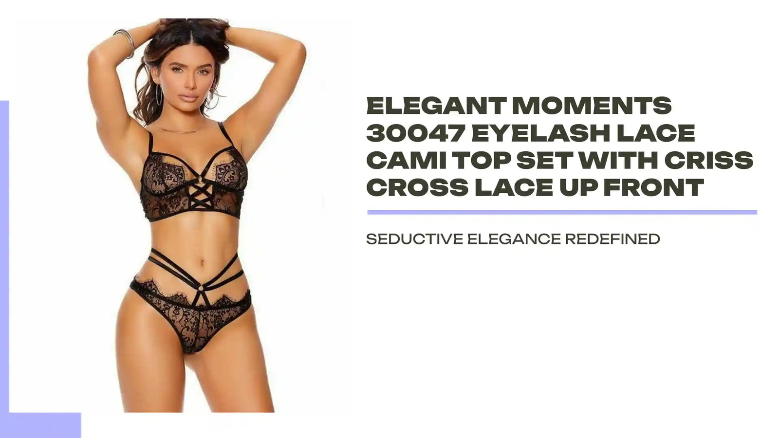 Топ-камплект Elegant Moments 30047 з карункамі і павек з перакрыжаваным шнуроўкай спераду ад Outfy