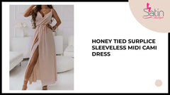 Honey Tied Surplice Sleeveless Midi Cami Dress by@Outfy