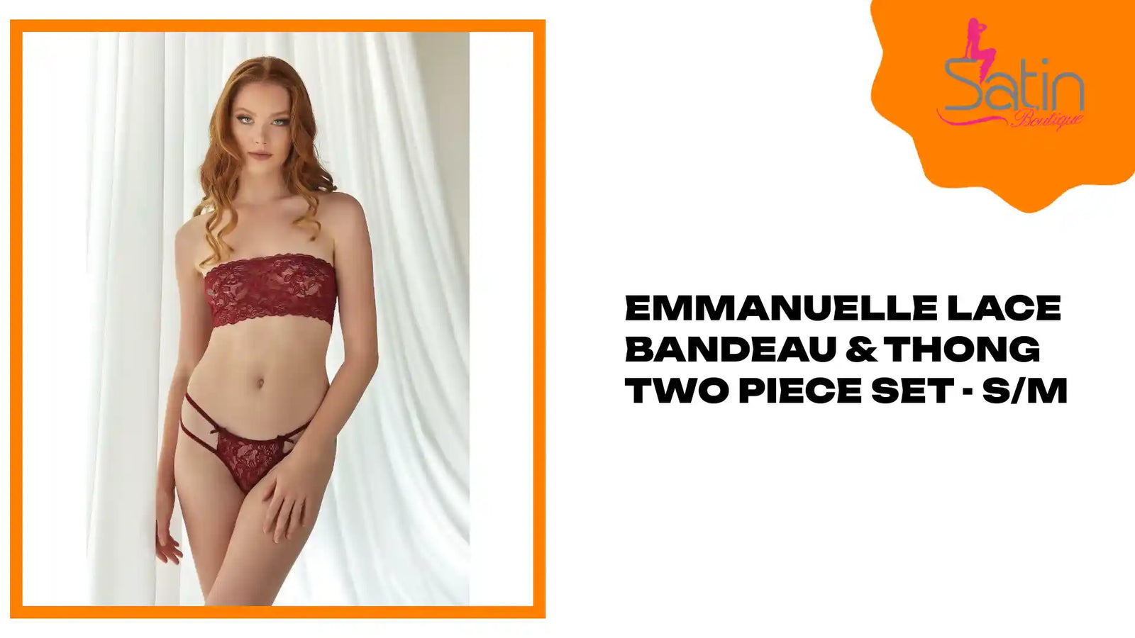 Emmanuelle Lace Bandeau &amp; Thong Two Piece Set - S/M by@Outfy