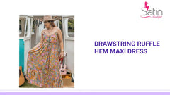 Drawstring Ruffle Hem Maxi Dress by@Outfy