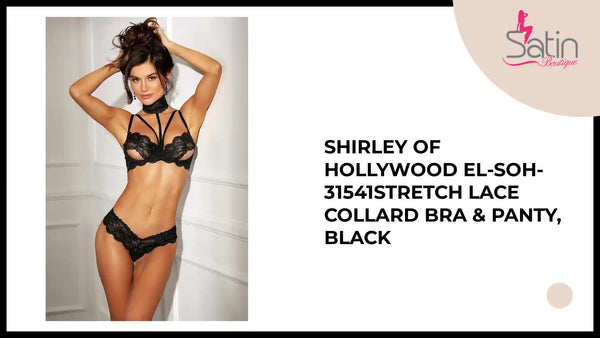 Shirley of Hollywood EL-SOH-31541Stretch Lace Collard Bra &amp; Panty, Black by@Outfy