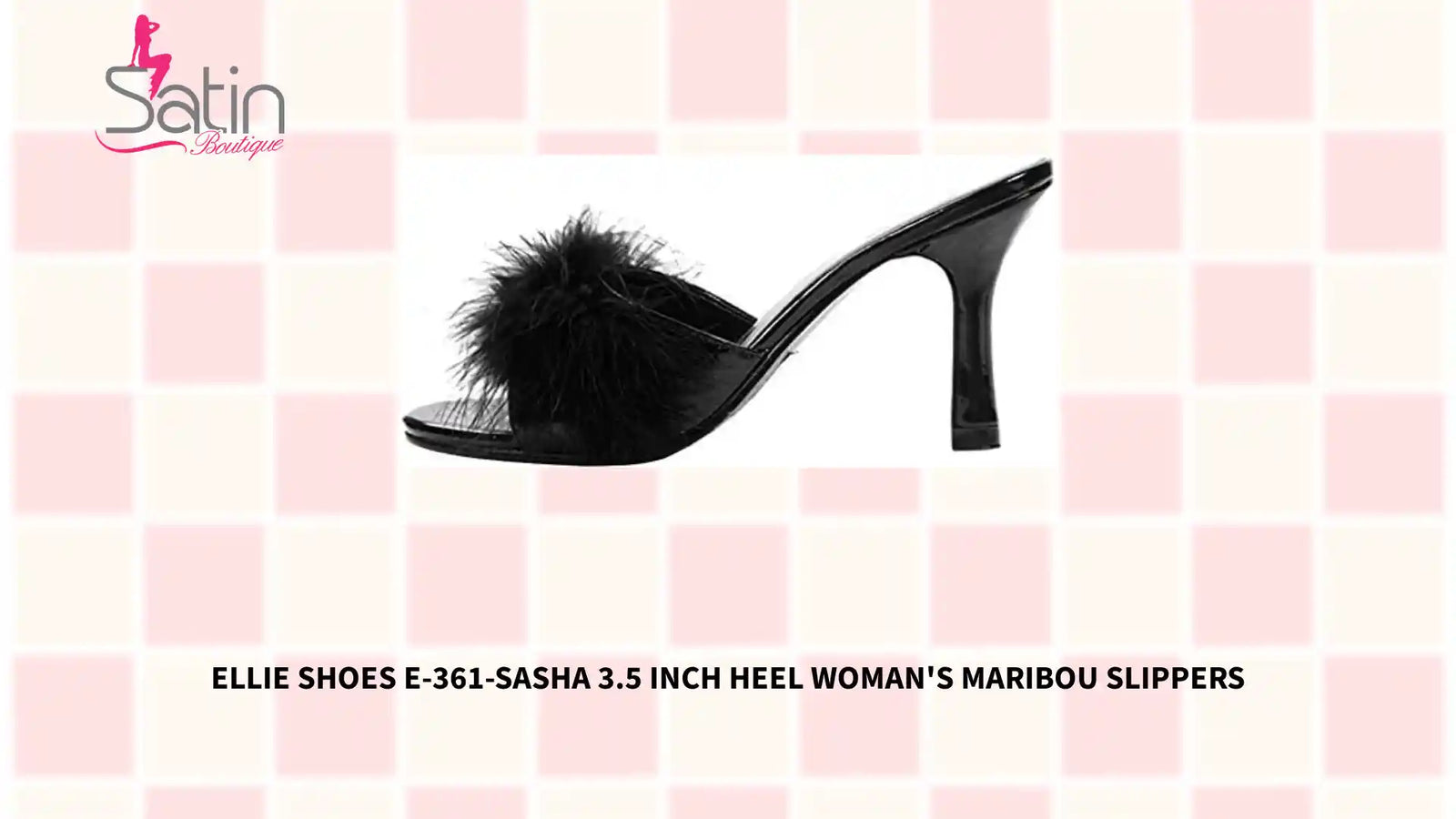 Ellie Shoes E-361-Sasha 3.5 inch Heel Woman&#039;s Maribou Slippers by@Outfy