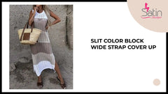 Slit Color Block Wide Strap Cover Up by@Outfy