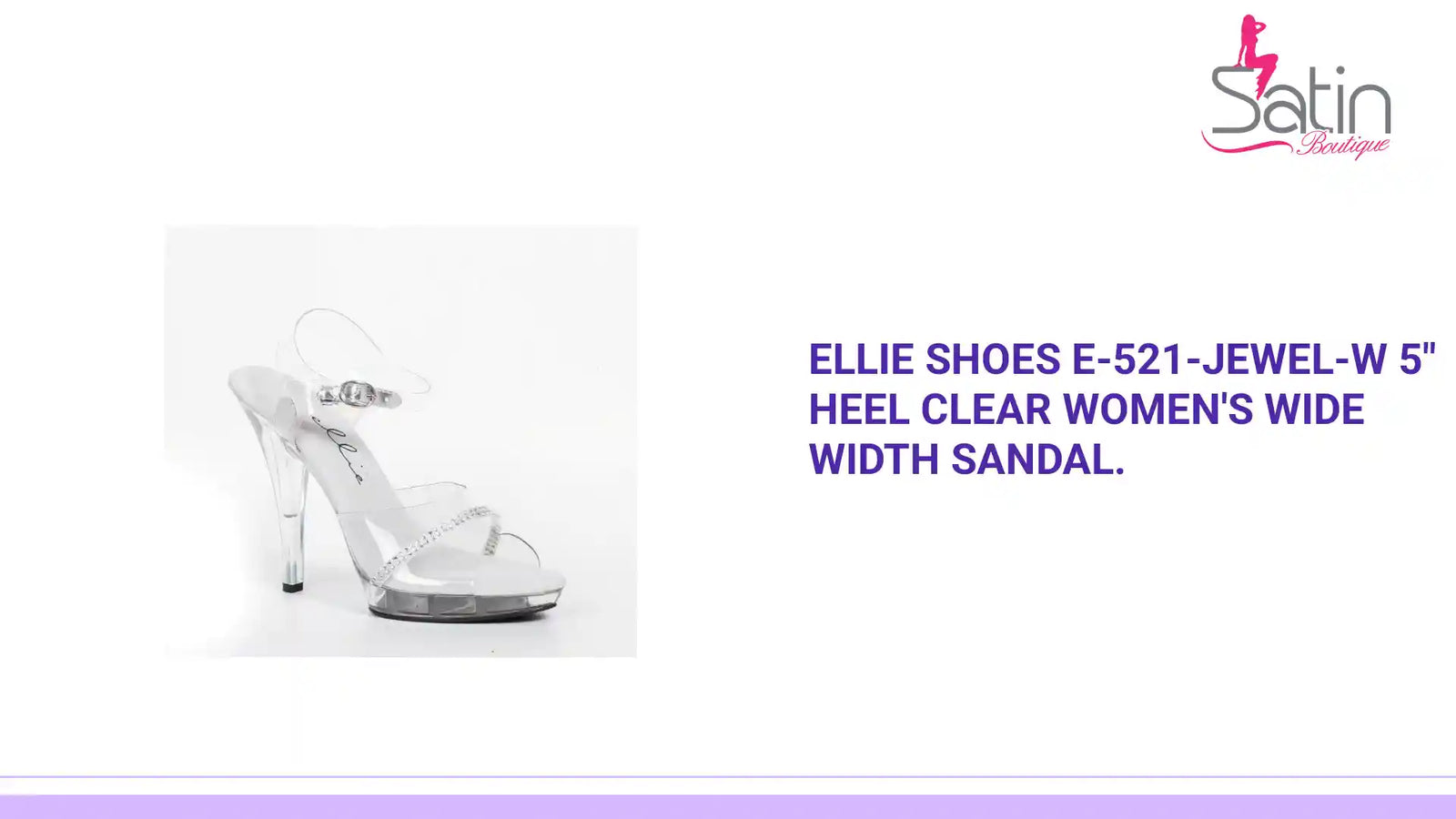Ellie Shoes E-521-Jewel-W 5&quot; Heel Clear Women&#039;s WIDE Width Sandal. by@Outfy