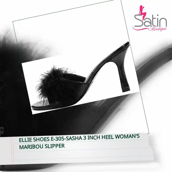 Ellie Shoes E-305-Sasha 3 inch Heel Woman&#039;s Maribou Slipper by@Outfy