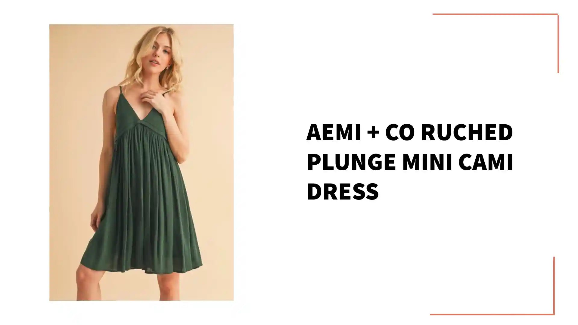 Aemi + Co Ruched Plunge Mini Cami Dress by@Outfy