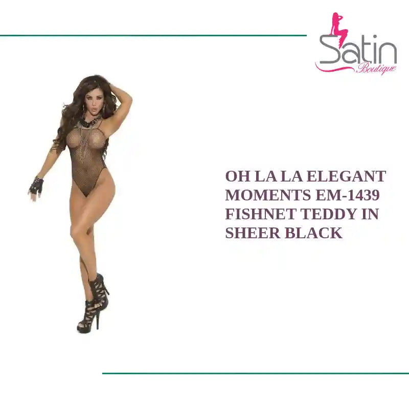 Oh La La Elegant Moments EM-1439 Mrežasti medvjedić u prozirnoj crnoj boji od @Outfy