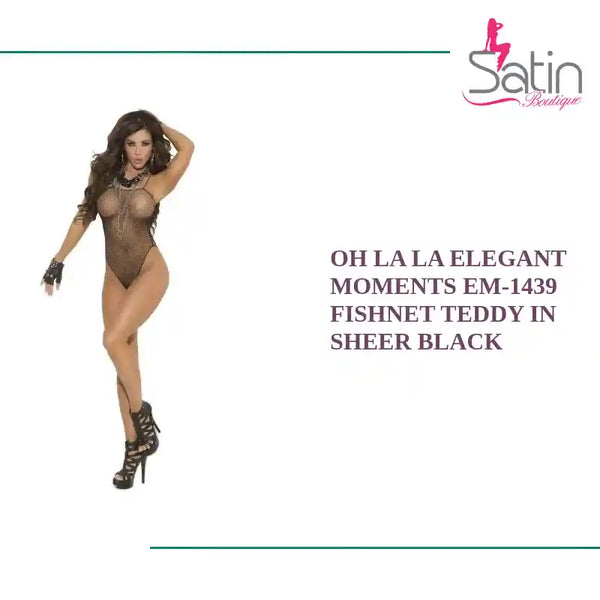 Oh La La Elegant Moments EM-1439 Mrežasti medvjedić u prozirnoj crnoj boji od @Outfy