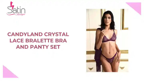 Candyland Crystal Lace Bralette Bra and Panty Set by@Outfy