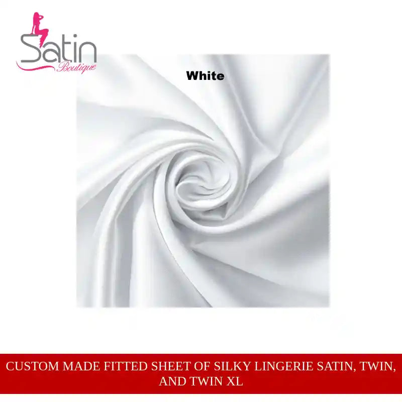 Custom made FITTED SHEET of Silky Lingerie Satin, Twin, and Twin XL by@Outfy