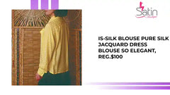IS-Silk Blouse Pure Silk Jacquard Dress Blouse So Elegant, Reg.$100 by@Outfy