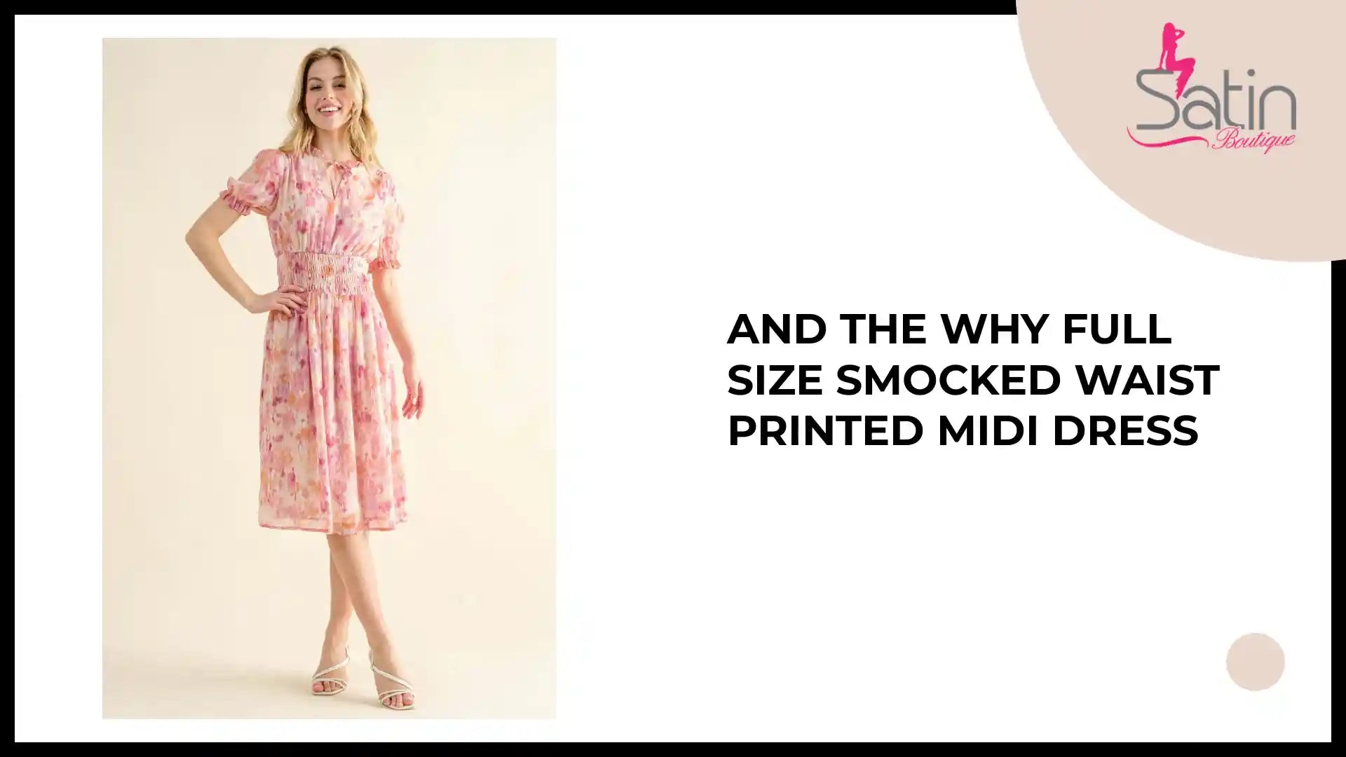 And The Why Full Size Smocked Waist Printed Midi Dress by@Outfy