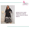 Honey Plus Size Printed V-Neck Long Sleeve Maxi Dress by@Outfy