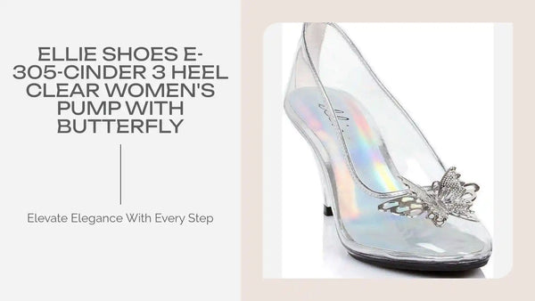 Ellie Shoes E-305-Cinder 3 Heel Clear Women&#039;s Pump with Butterfly by@Outfy