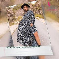 Plus Size Long Sleeve Maxi Dress by@Outfy