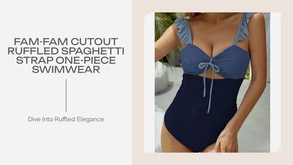 FAM-FAM Cutout Ruffled Spaghetti Strap One-Piece Swimwear by@Outfy