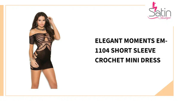Elegant Moments EM-1104 Short sleeve crochet mini dress by@Outfy