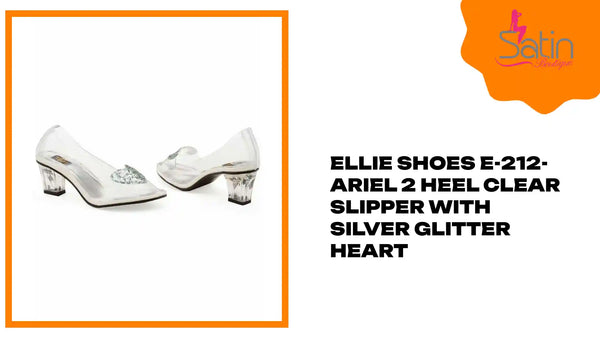 Ellie Shoes E-212-Ariel 2 Heel Clear Slipper with Silver Glitter Heart by@Outfy
