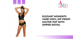 Elegant Moments V4281 Vinyl zip front halter top with zipper detail by@Outfy