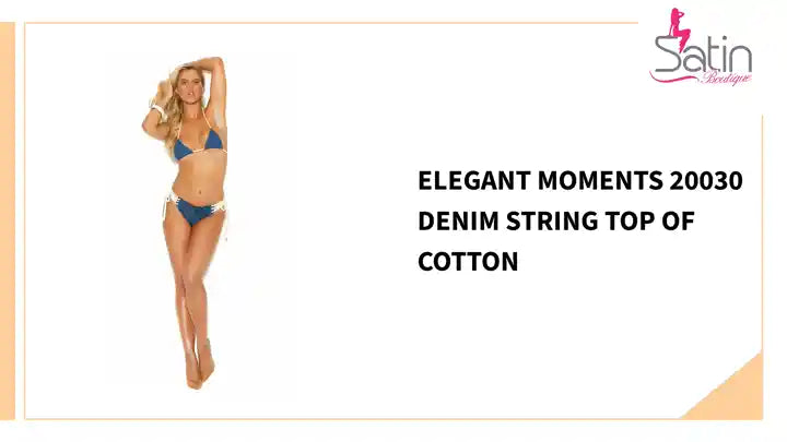 Elegant Moments 20030 Denim string top of cotton by@Outfy