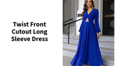 Twist Front Cutout Long Sleeve Dress by@Outfy