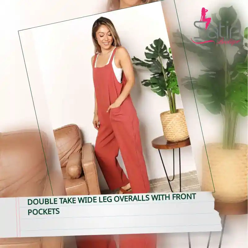 Double Take Wide Leg Overalls with Front Pockets by@Outfy