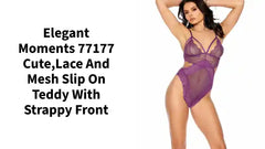 Elegant Moments 77177 Cute,Lace and mesh slip on teddy with strappy front by@Outfy