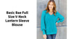 Basic Bae Full Size V-Neck Lantern Sleeve Blouse by@Outfy